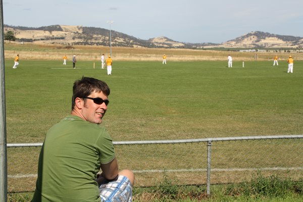 Patrick watching the cricket