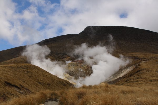 The hot springs on the side of Mt Tongariro