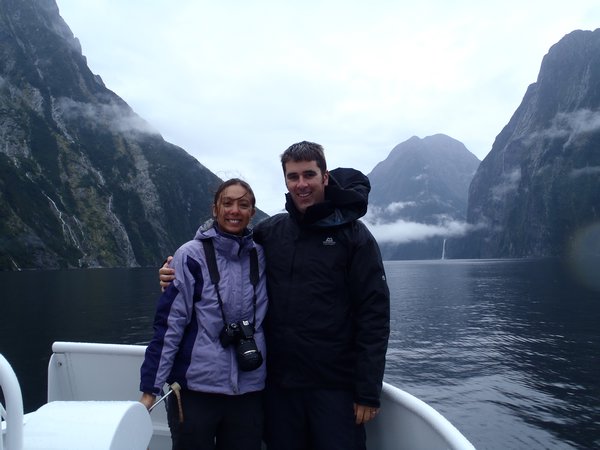 On the boat at Milford Sound