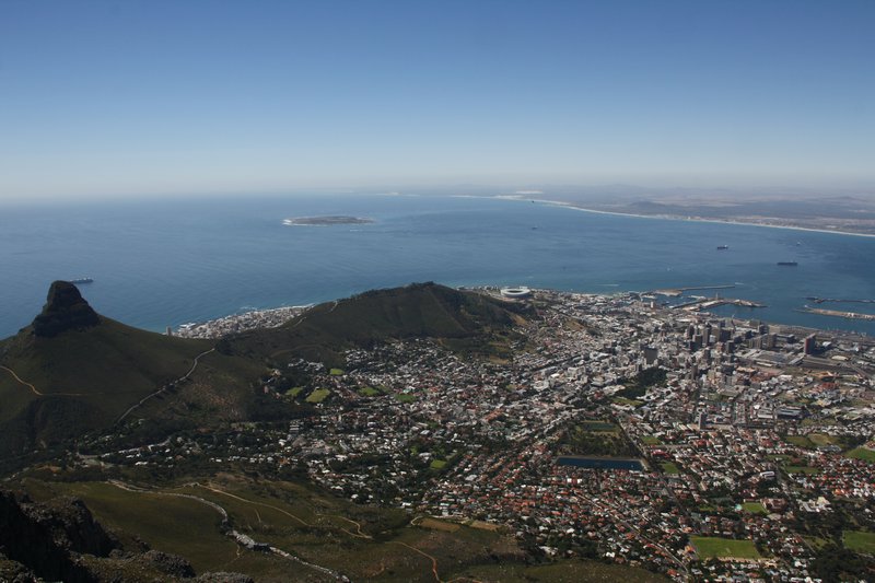 Cape Town and Lion´s Head from Table Mountain