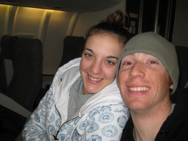 Us on the plane from Syrause to Boston