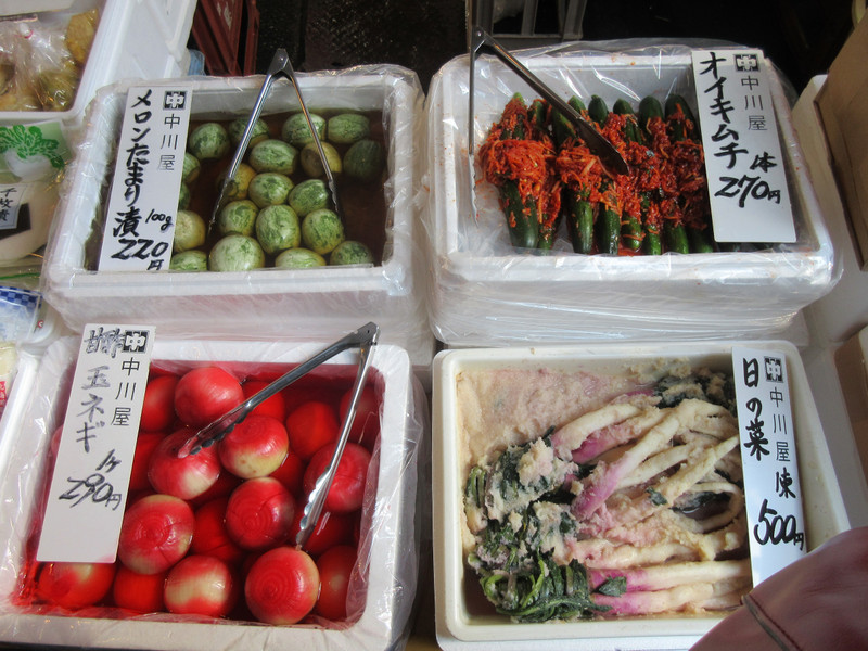 Pickled vegetables at Tsukiji Outer Market