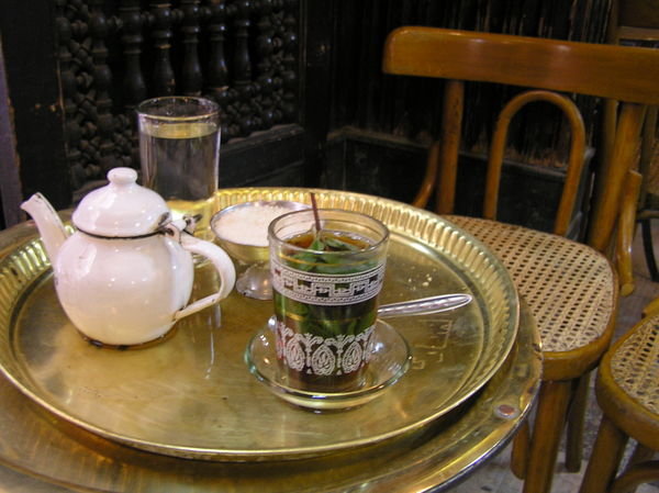 Mint tea at Fishawi's Coffeehouse in Khan Al-Khalili
