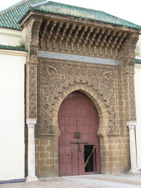 Gateway to Mausoleum of Moulay Idriss in Meknes