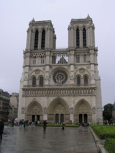 Notre Dame on a rainy day