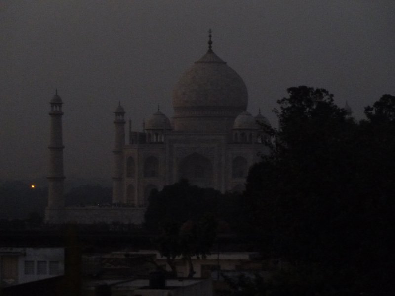 Taj Mahal at dusk. 