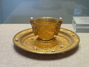 Gold and pearl cup wihin Forbidden City