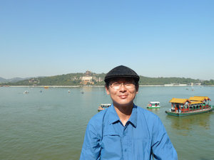 Clement from boat on Kunming Lake