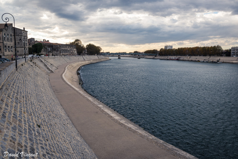 The banks of the Rhone river
