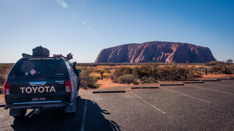 The Hilux checking out Uluru