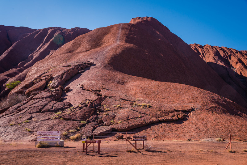 Now rightly closed, this is where you used to be able to climb Uluru