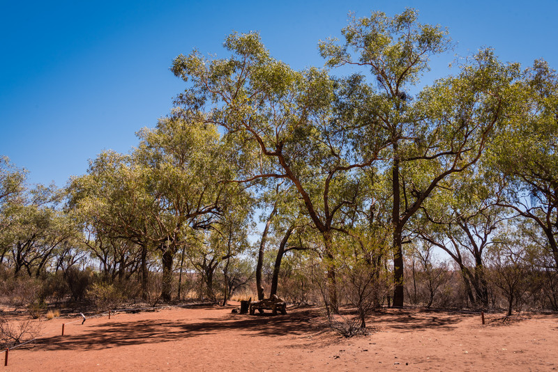 Rest area in Kantju Gorge on the northern side of Uluru