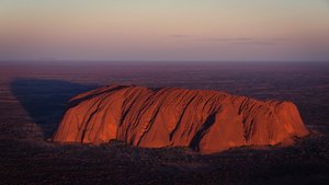 Uluru from the air at sunset