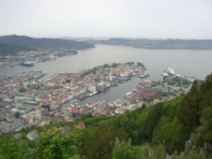 View of Bergen from Mt Floyen