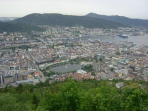 View of Bergen from Mt Floyen