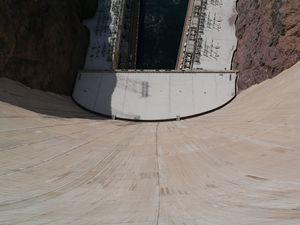 Looking down the face of Hoover Dam