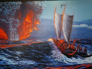 So the first Hawaiians saw mountains of fire...