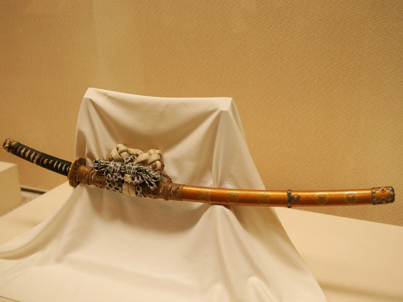 A sheathed sword