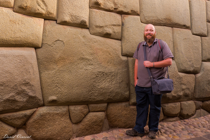Me beside the 12-sided Inca Stone