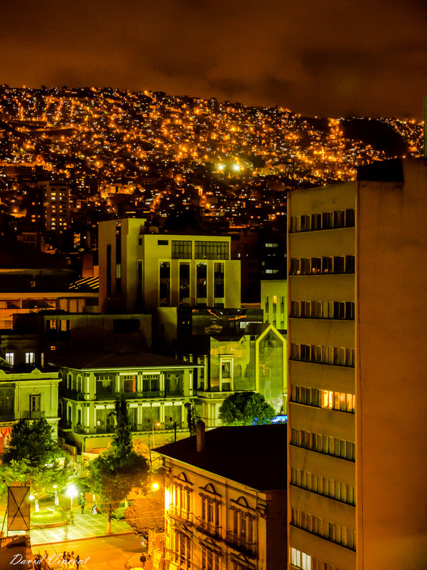 La Paz at night from my hotel room