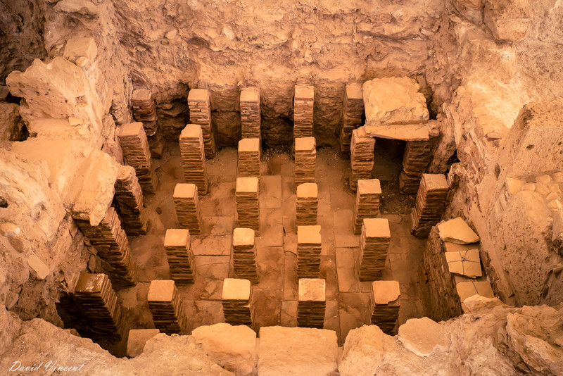 Underneath the Roman baths
