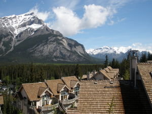 Mountains over Rooftops in Banff