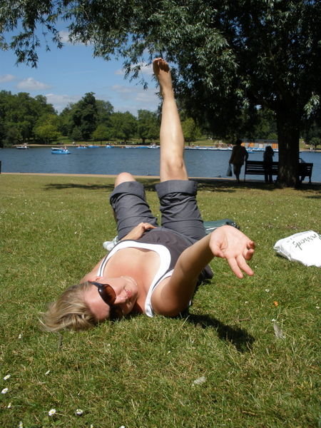 Sarah Lazing in Hyde Park