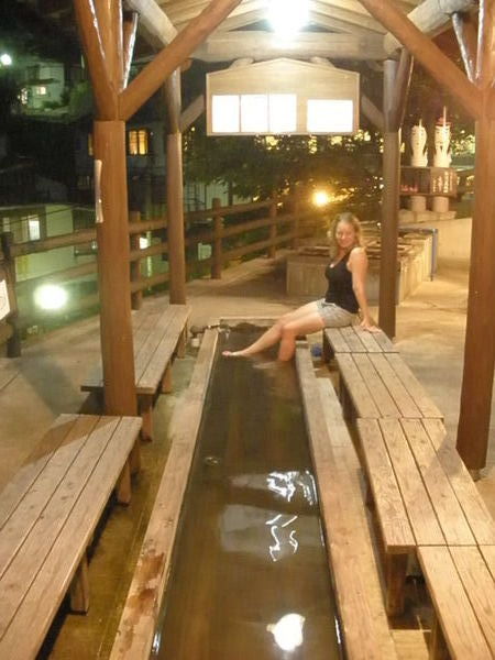 Pen Soaks Her Feet in Thermal Springs After a Hard Day 