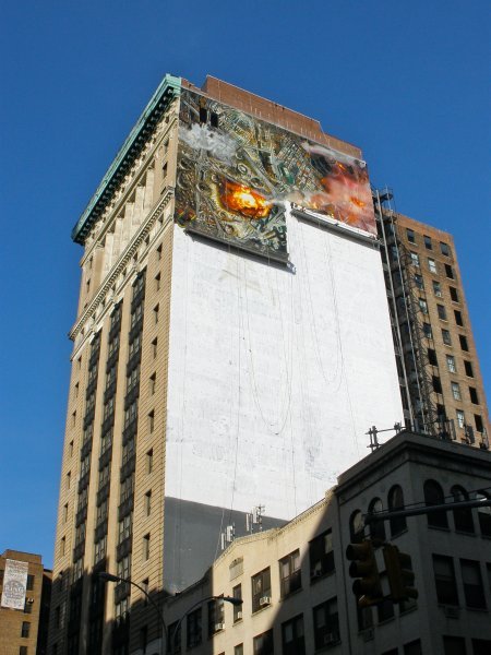 Men Painting A Gigantic Mural by Hand