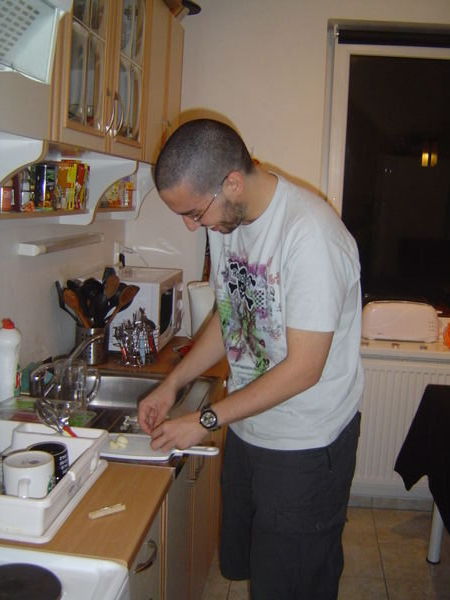 Our Plzen host Miguel preparing dinner