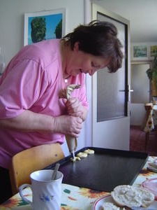 Frank's mum baking cream puffs