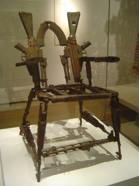 Chair made of weapons