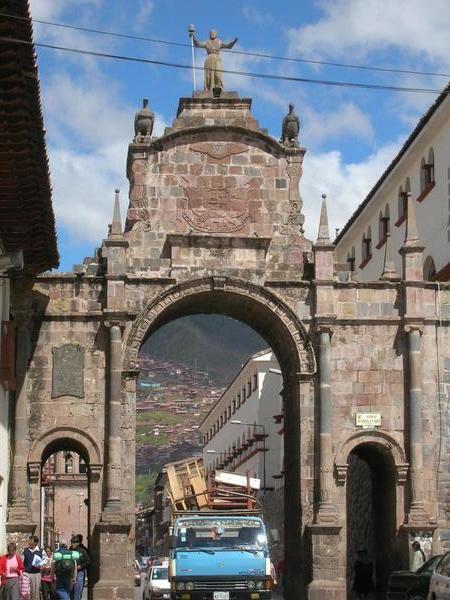 the arch towards the  locals CUSCO