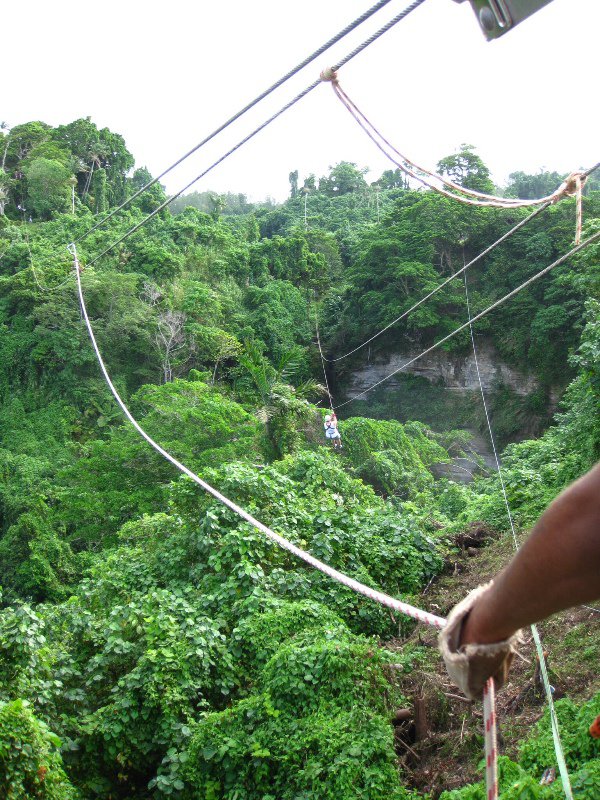 One of the ziplines over the canyon