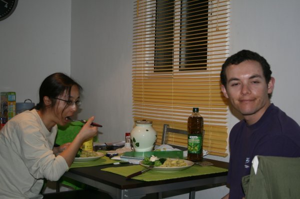 Our first dinner in the flat!