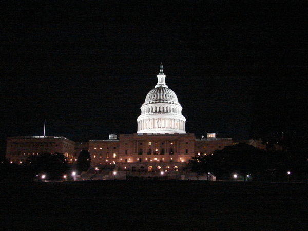 Capital Hill at night