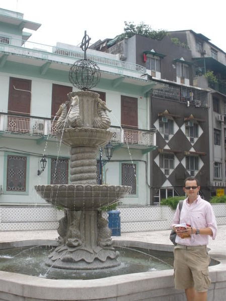 Ross and a Colonial Fountain