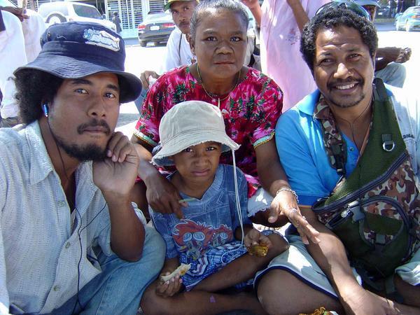 Family at Port Moresby market