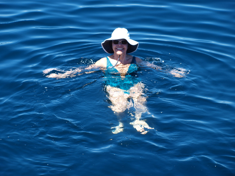 Leslie enjoying the refreshing swim