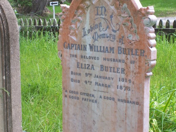 Captain Butler's headstone