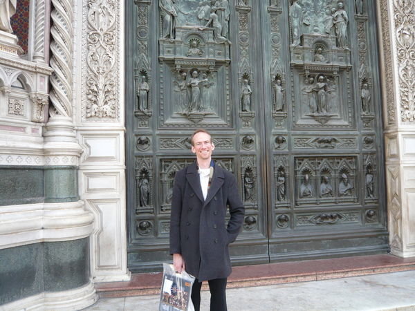 Standing in front of the Duomo