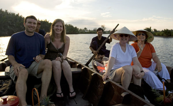 Mom, Phyllis, Helaine and me on the Hoi An River