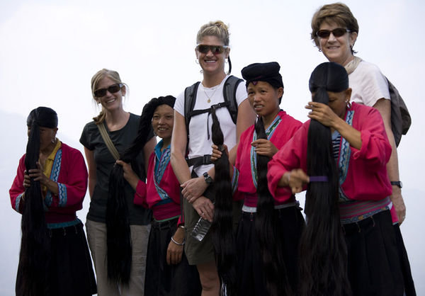 Helaine, Anne and McCall with the Yao Women