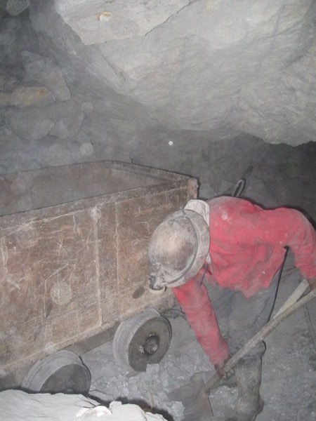 One of the miners hard at work