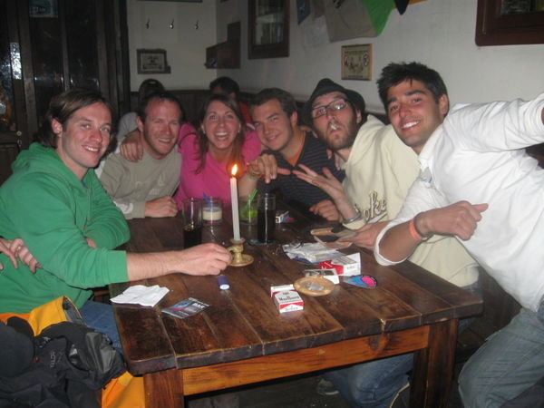 Joyride Bar - 2 Swiss boys, me, Max, Simone & Paymon