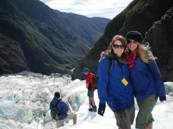 jolanda and i climbing the glacier
