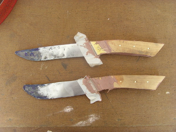 Our knives looking a little more like knives...