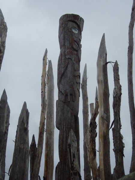 Posts at the site of an old Pa in Napier