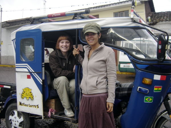 Horaah - our tuk tuk gets us to town just in time for the bus back to Cusco