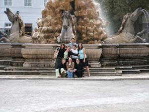 John, Maria, Kristina, Kim, me, Libby, Kathy, Kat in front of fountain